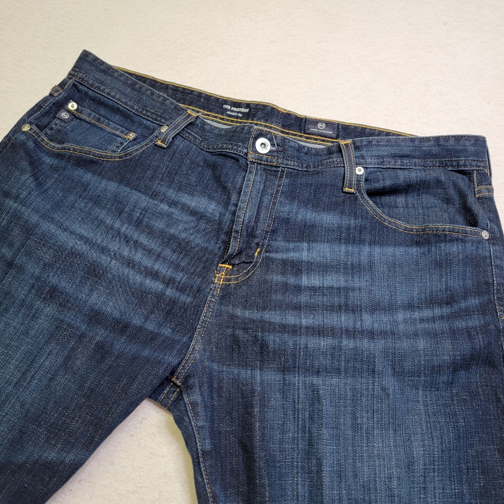 AG Adriano Goldschmied Mens The Protege Straight Leg Blue Denim Jeans Size 38x36